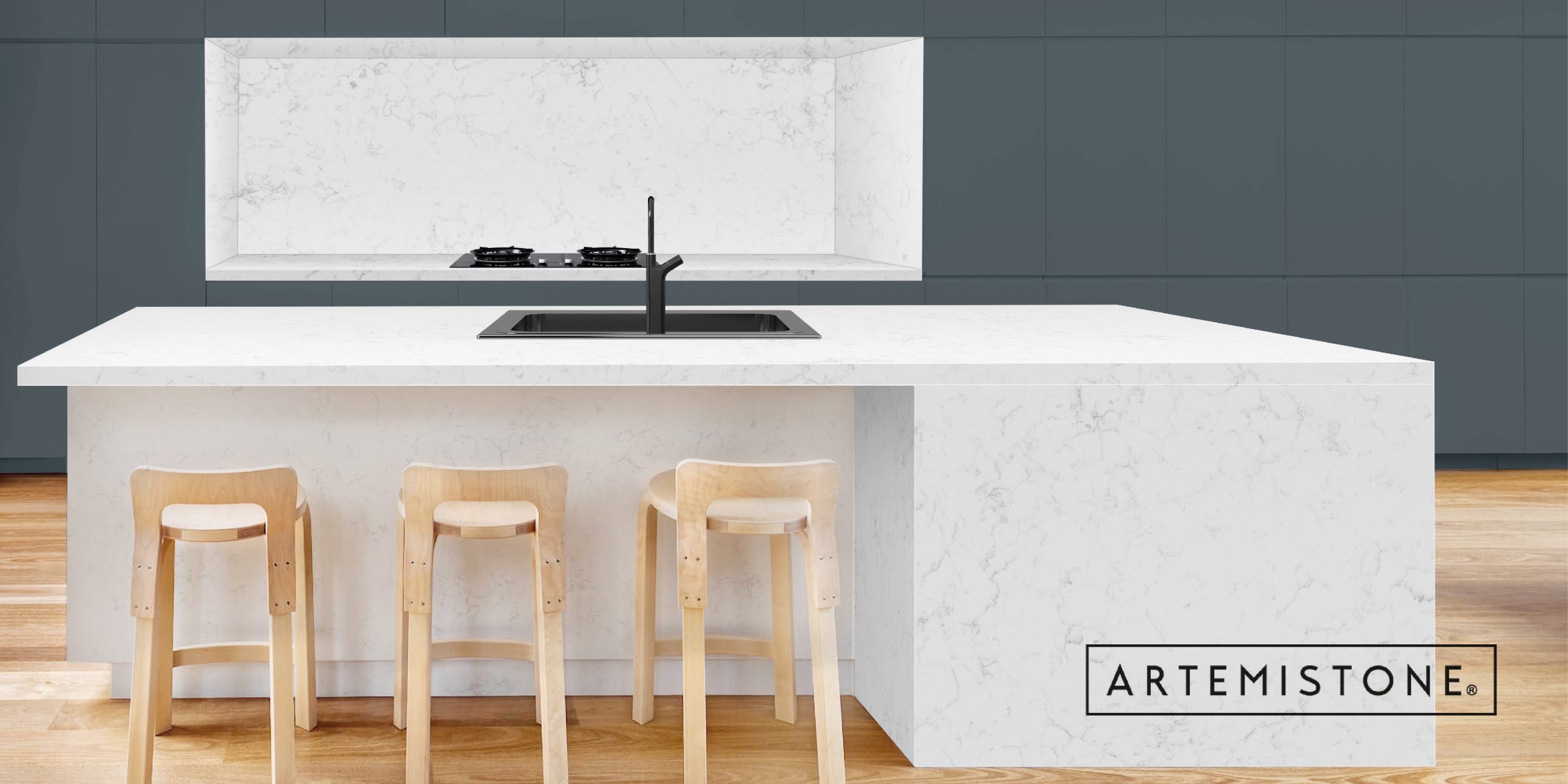Carrara Cloud Cream Quartz Worktop by Artemistone — image 2