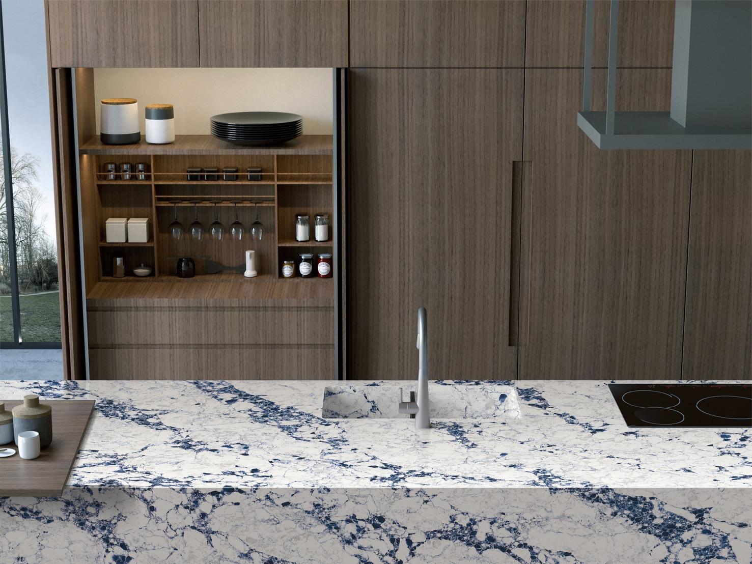 Macchia Blue Blue Quartz Worktop by Artemistone — image 3