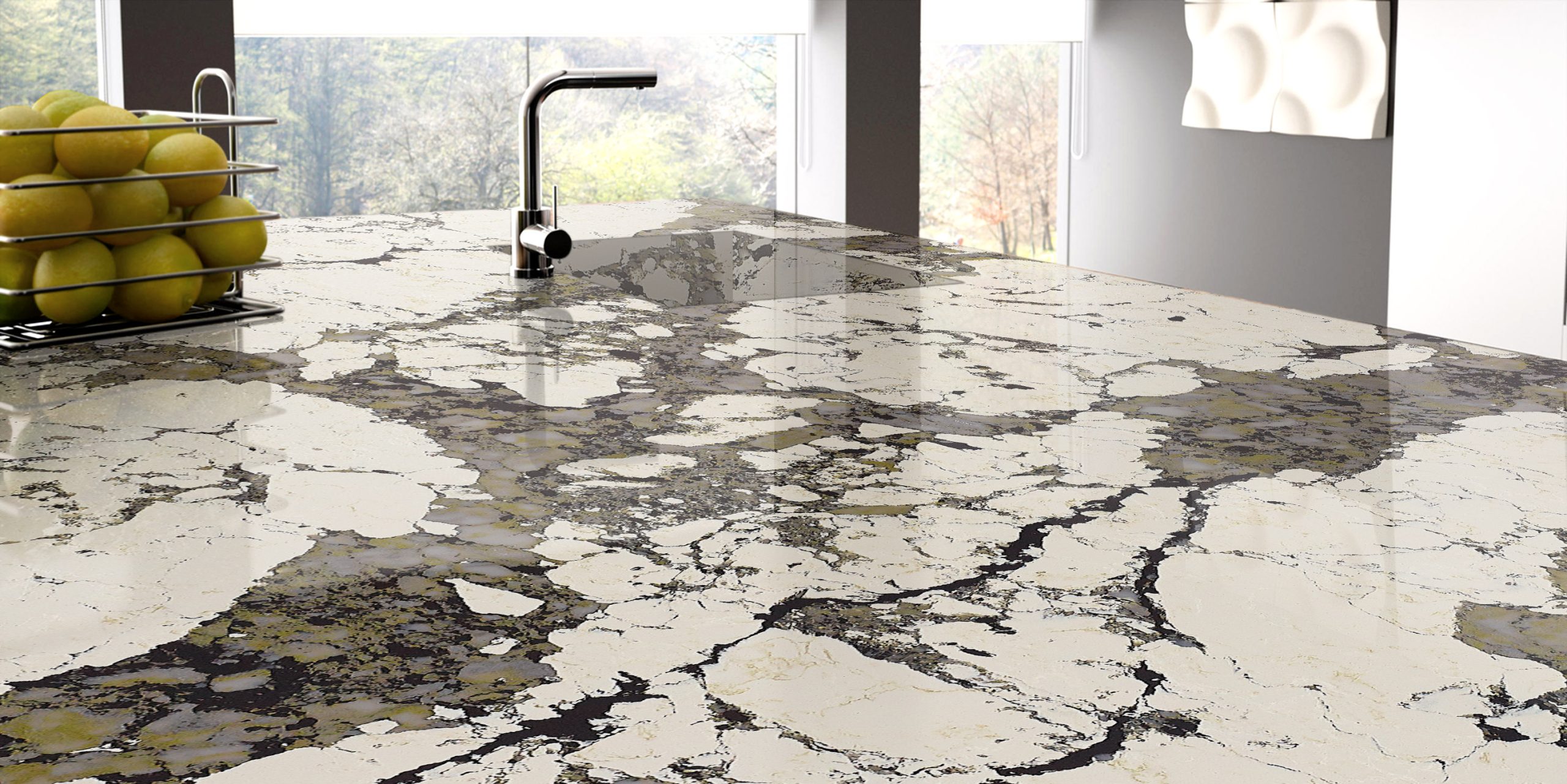 Macchia Vecchia Cream Quartz Worktop by Artemistone — image 2