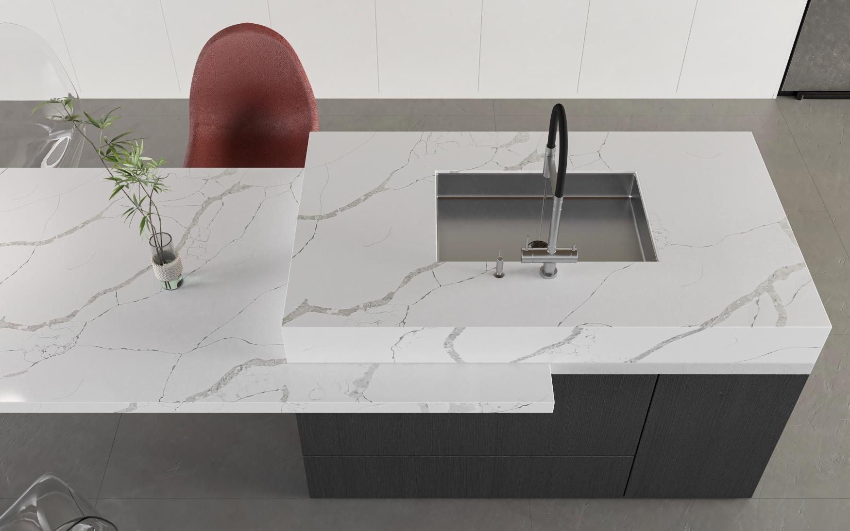 Rome Cream Quartz Worktop by Artemistone — image 5