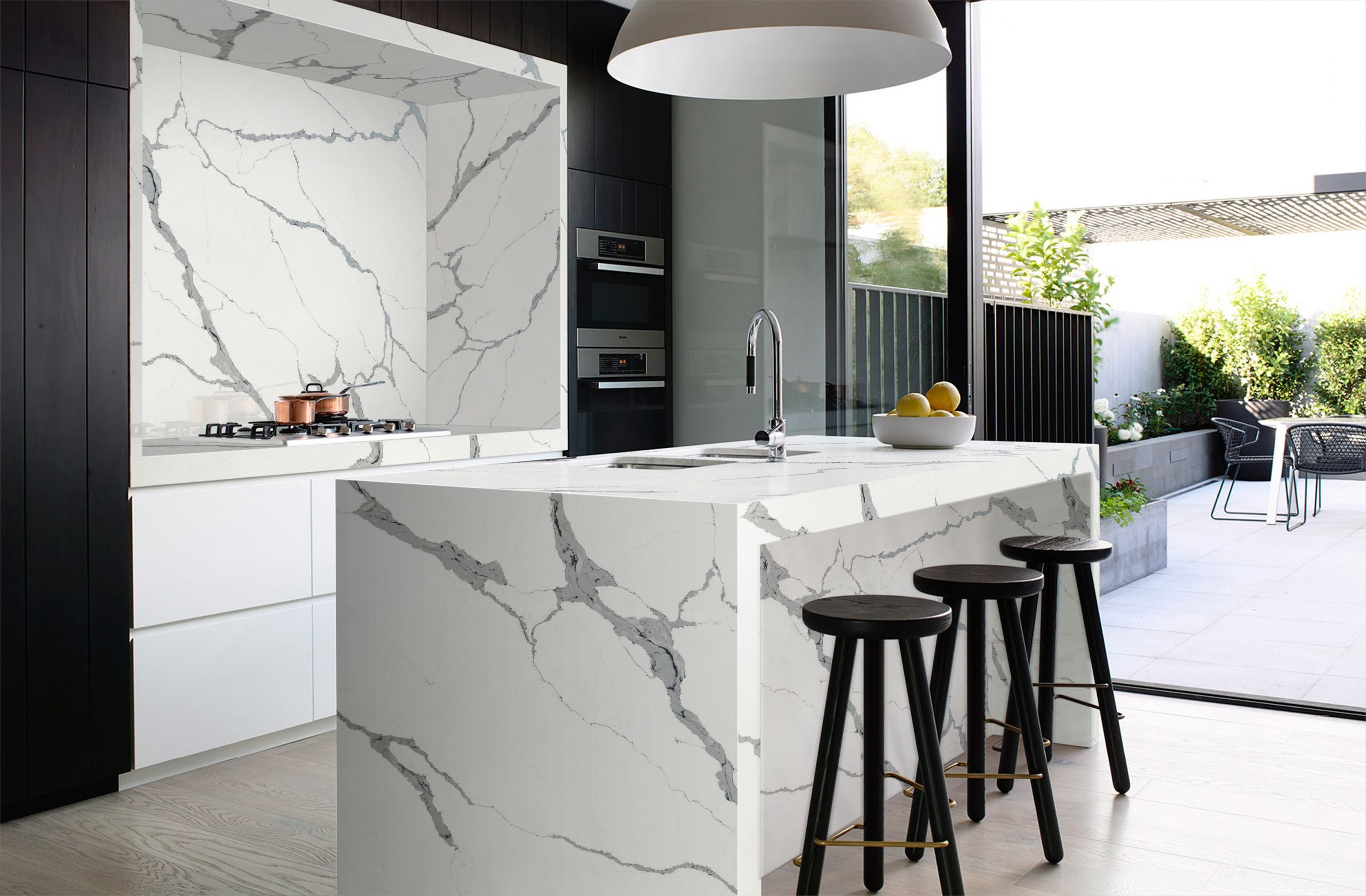 Statuario Venato Cream Quartz Worktop by Artemistone — image 2