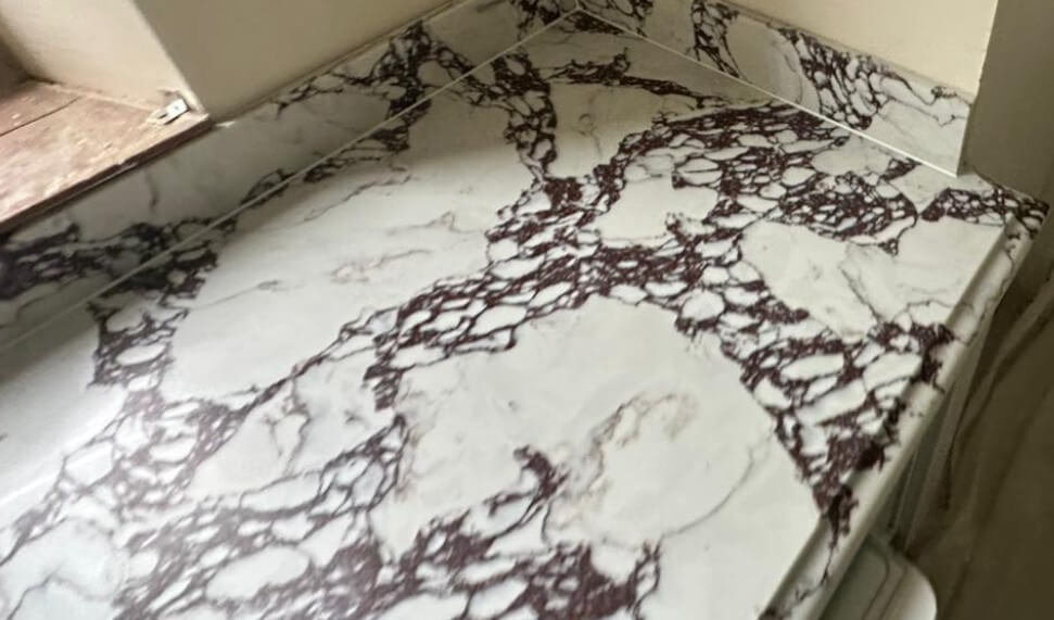 Viola Leathered White Quartz Worktop by Bloomstones — image 7