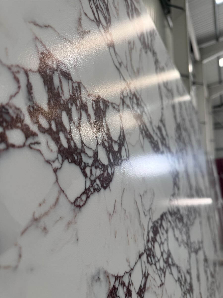 Viola Leathered White Quartz Worktop by Bloomstones — image 3