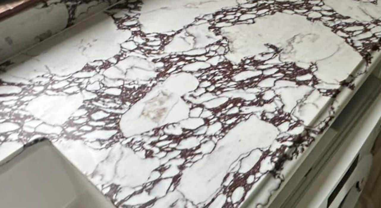 Viola Leathered White Quartz Worktop by Bloomstones — image 5
