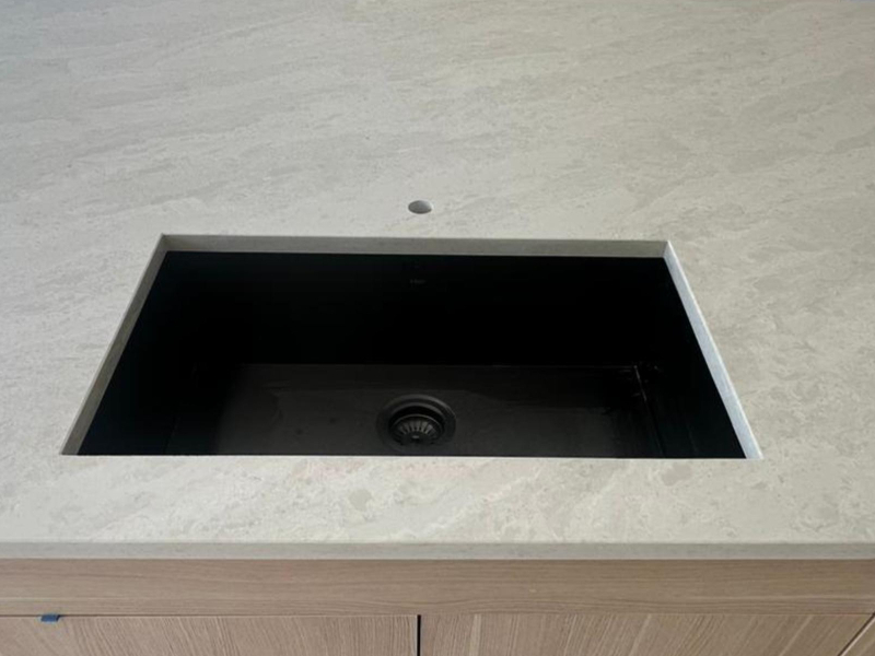 Unistone Taj Mahal Velluto Brown Quartz Worktop by Brachot — image 2