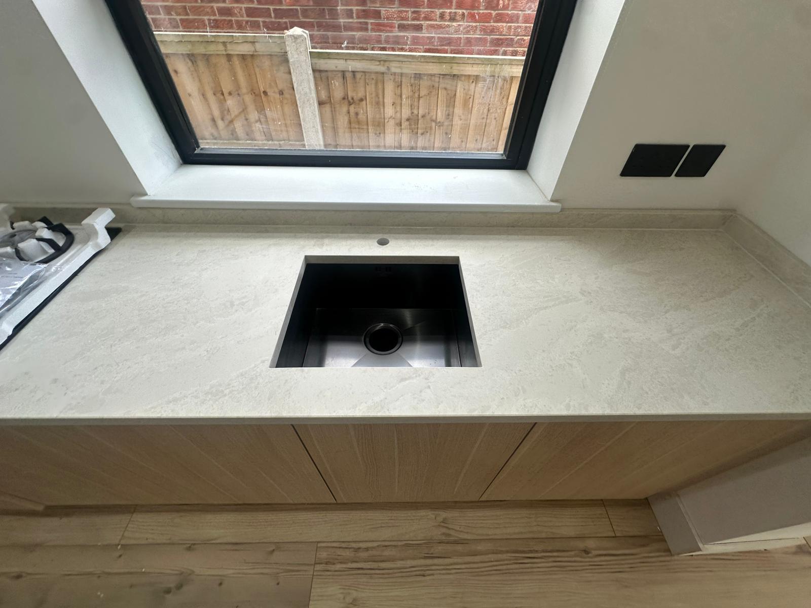 Unistone Taj Mahal Velluto Brown Quartz Worktop by Brachot — image 5