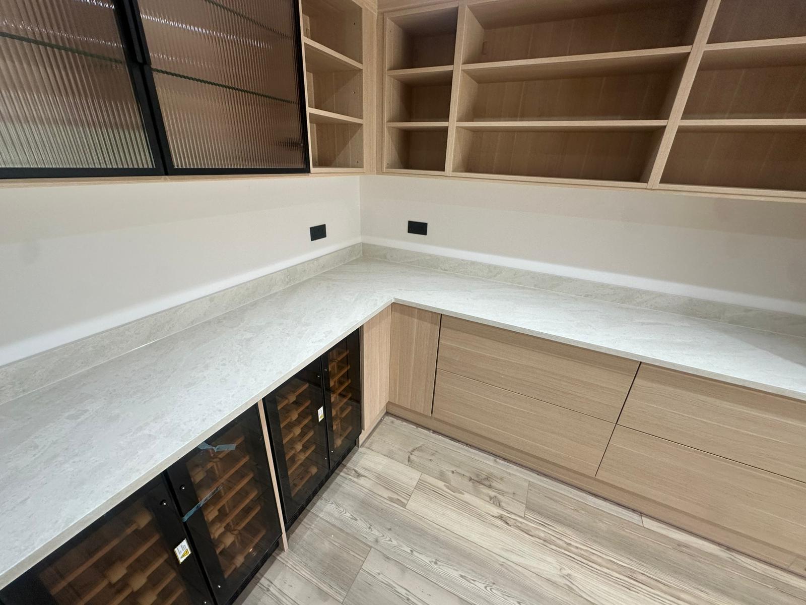 Unistone Taj Mahal Velluto Brown Quartz Worktop by Brachot — image 6