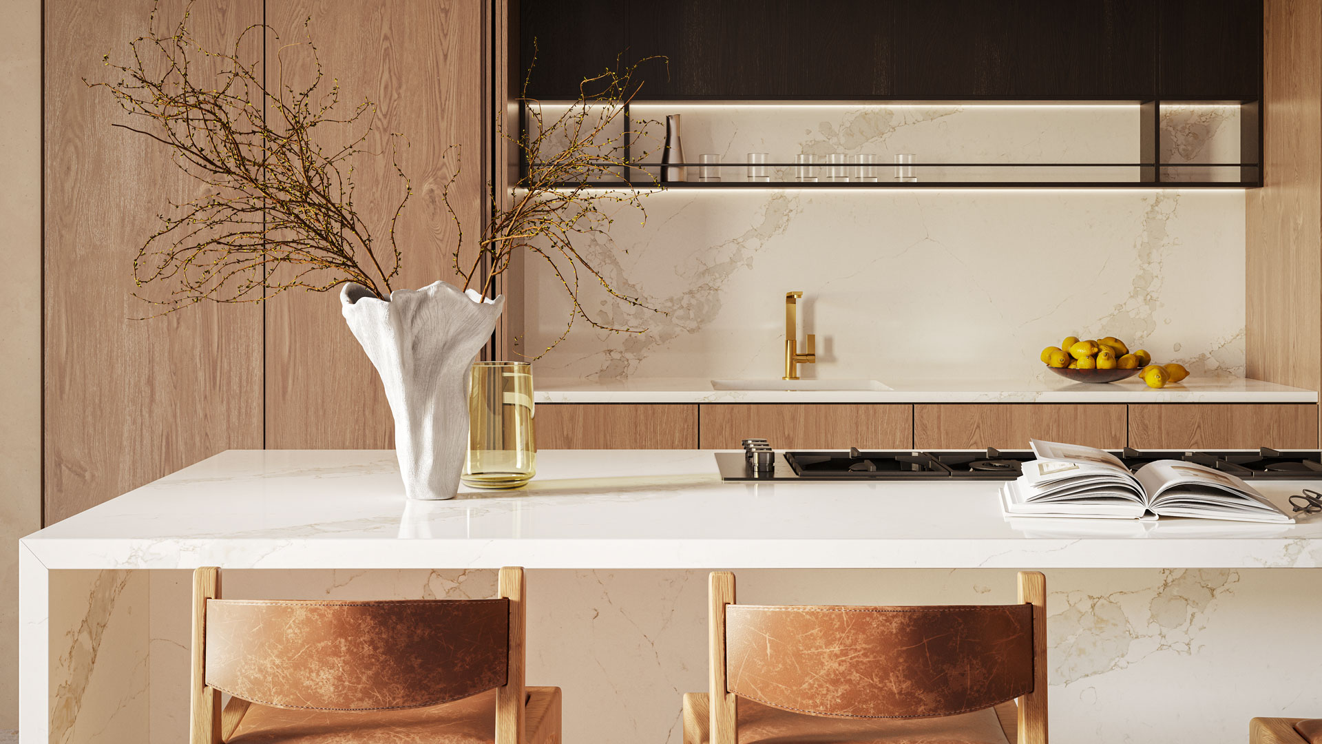 Calacatta Nectar Caesarstone Whites Quartz Worktop by Caesarstone — image 3