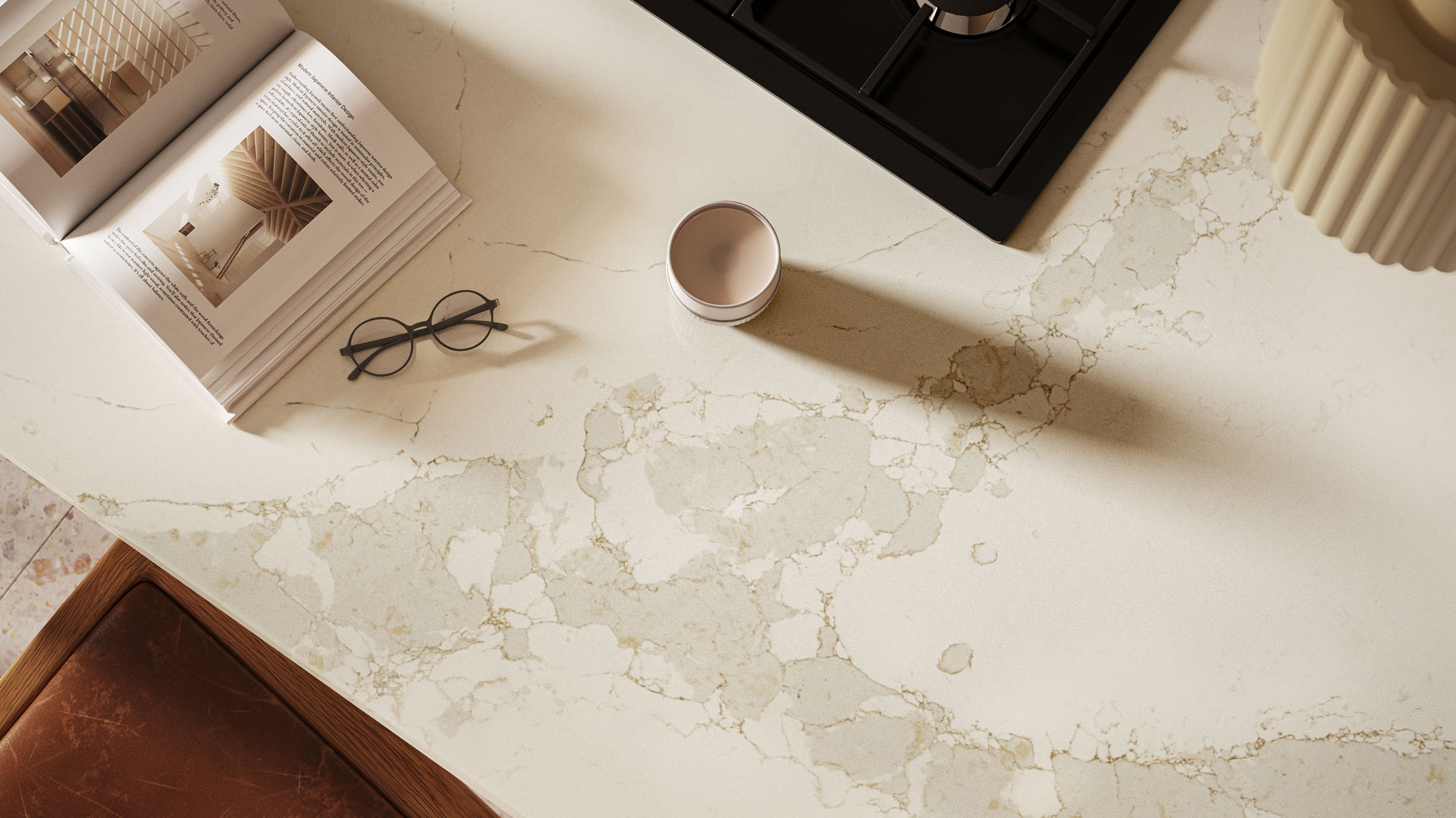 Calacatta Nectar Caesarstone Whites Quartz Worktop by Caesarstone — image 4