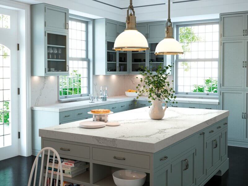 Calacatta Nuvo Caesarstone White Quartz Worktop by Caesarstone — image 2