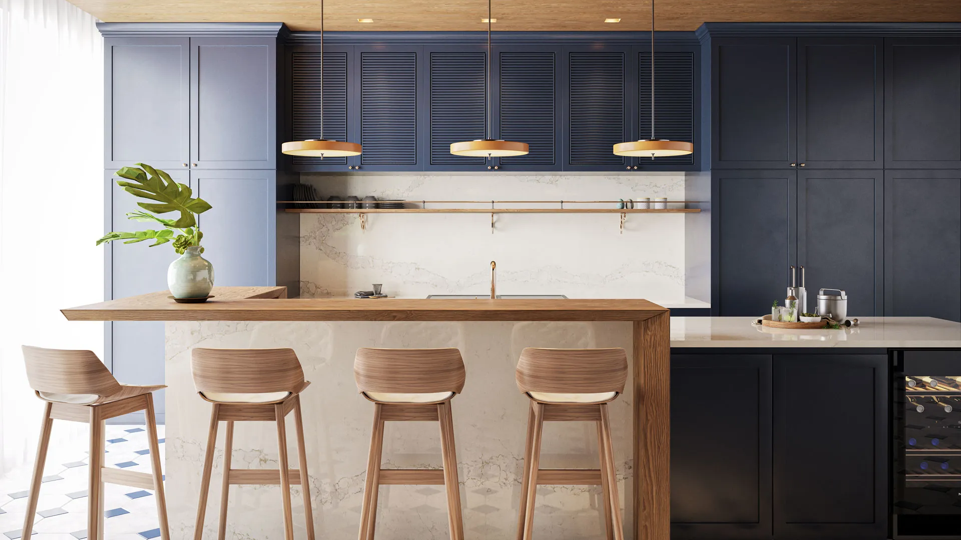 Calacatta Stillstorm Caesarstone Whites Quartz Worktop by Caesarstone — image 2