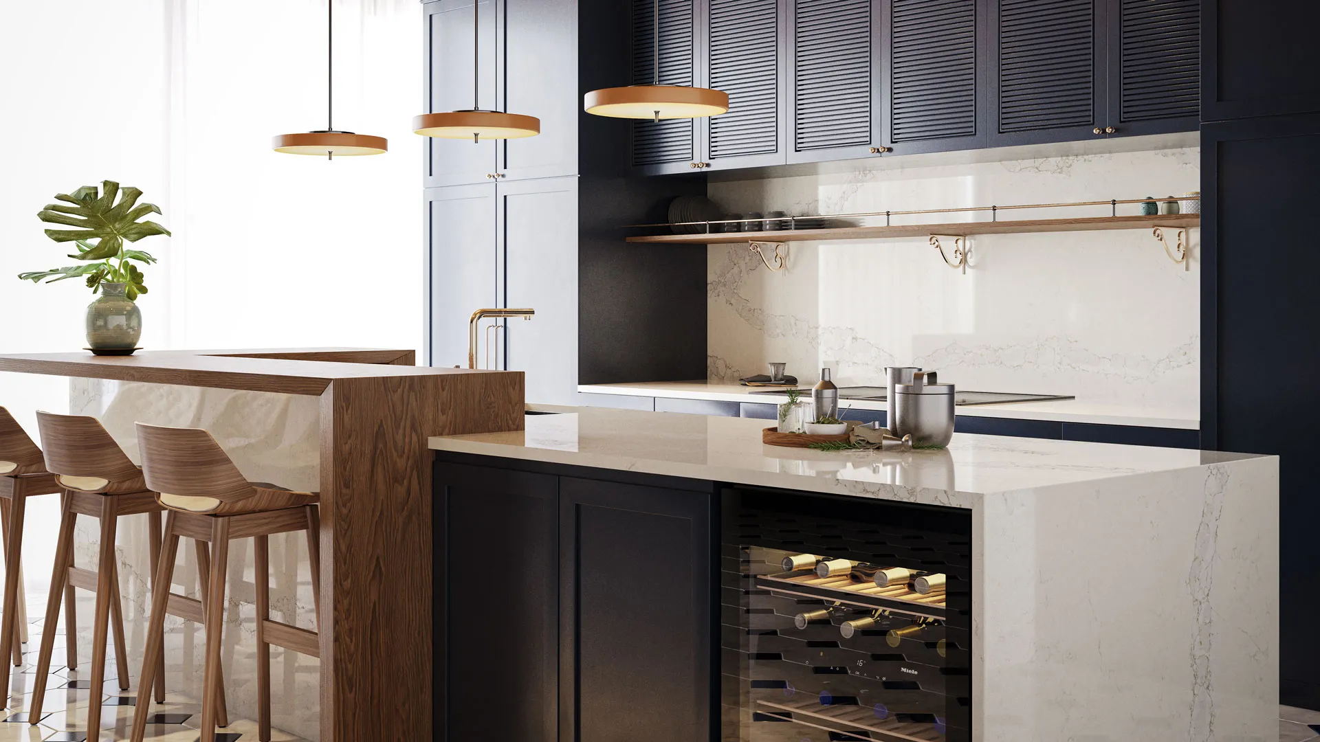 Calacatta Stillstorm Caesarstone Whites Quartz Worktop by Caesarstone — image 3