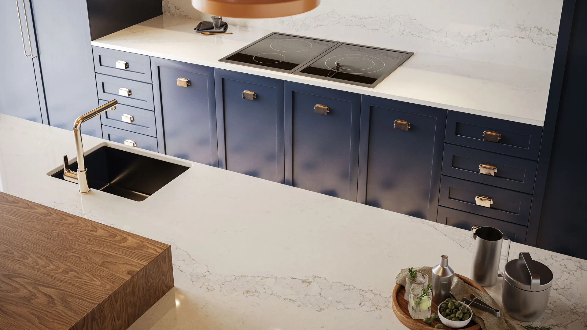 Calacatta Stillstorm Caesarstone Whites Quartz Worktop by Caesarstone — image 4