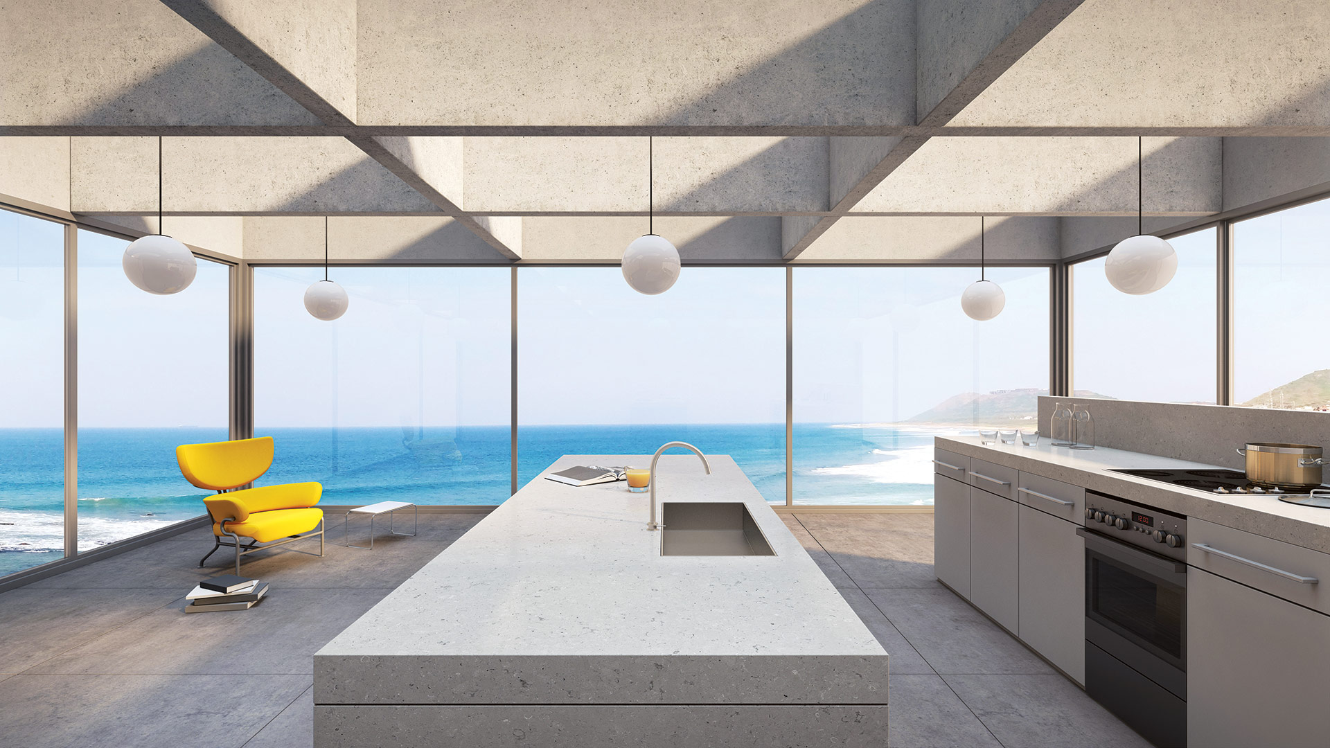 Clamshell Caesarstone Greys Quartz Worktop by Caesarstone — image 4