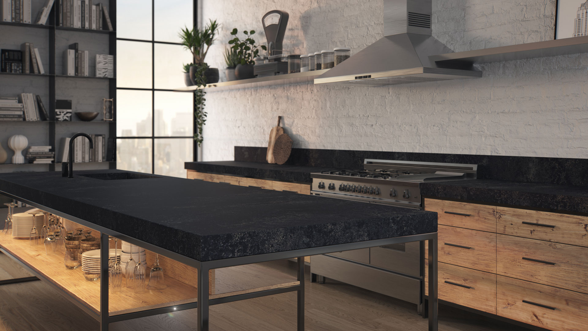 Darcrest Caesarstone Black Quartz Worktop by Caesarstone — image 4
