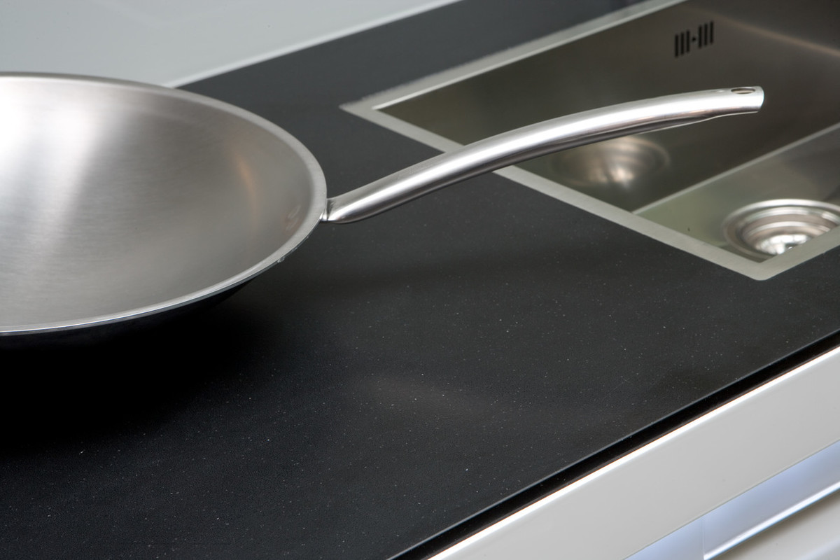 Jet Black Caesarstone Black Quartz Worktop by Caesarstone — image 3