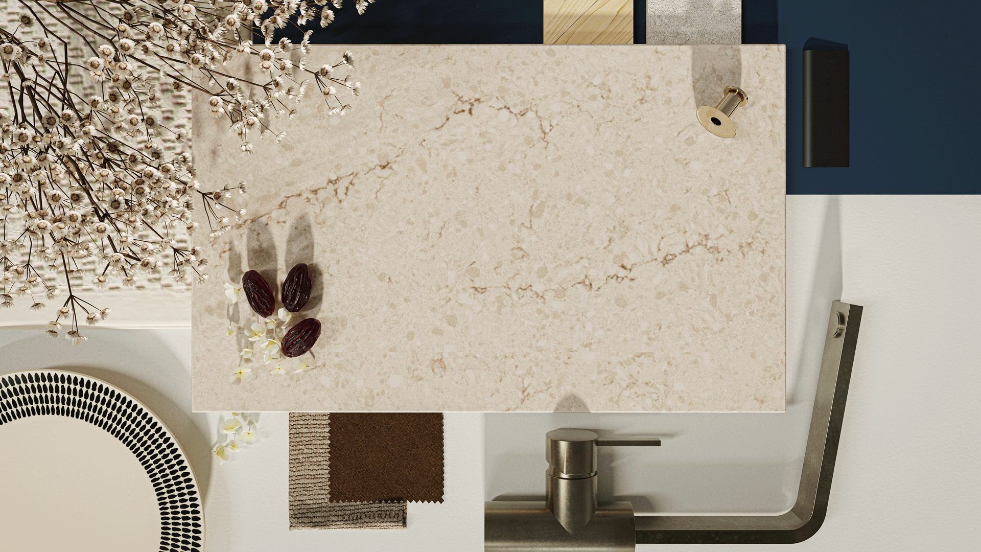 Taj Royale Caesarstone Beiges Quartz Worktop by Caesarstone — image 4