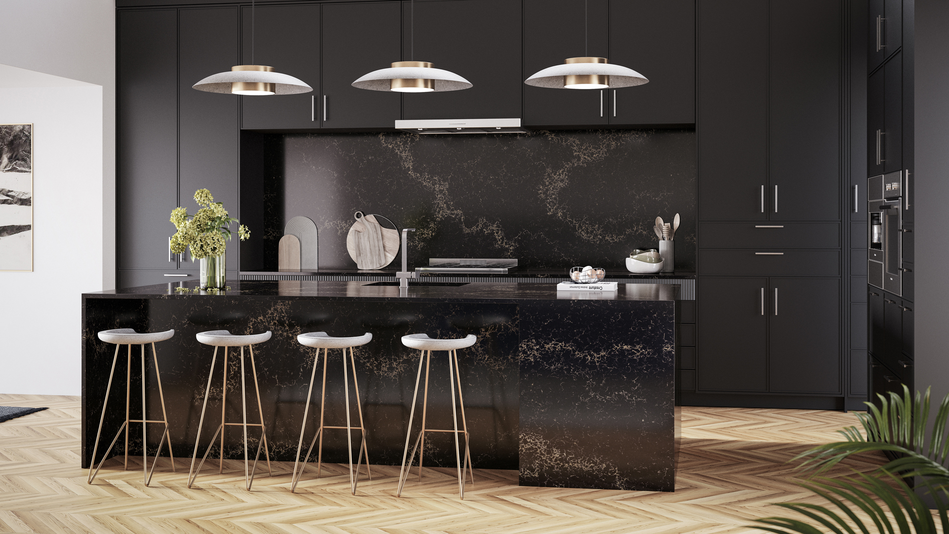 Vanilla Noir Caesarstone Black Quartz Worktop by Caesarstone — image 3