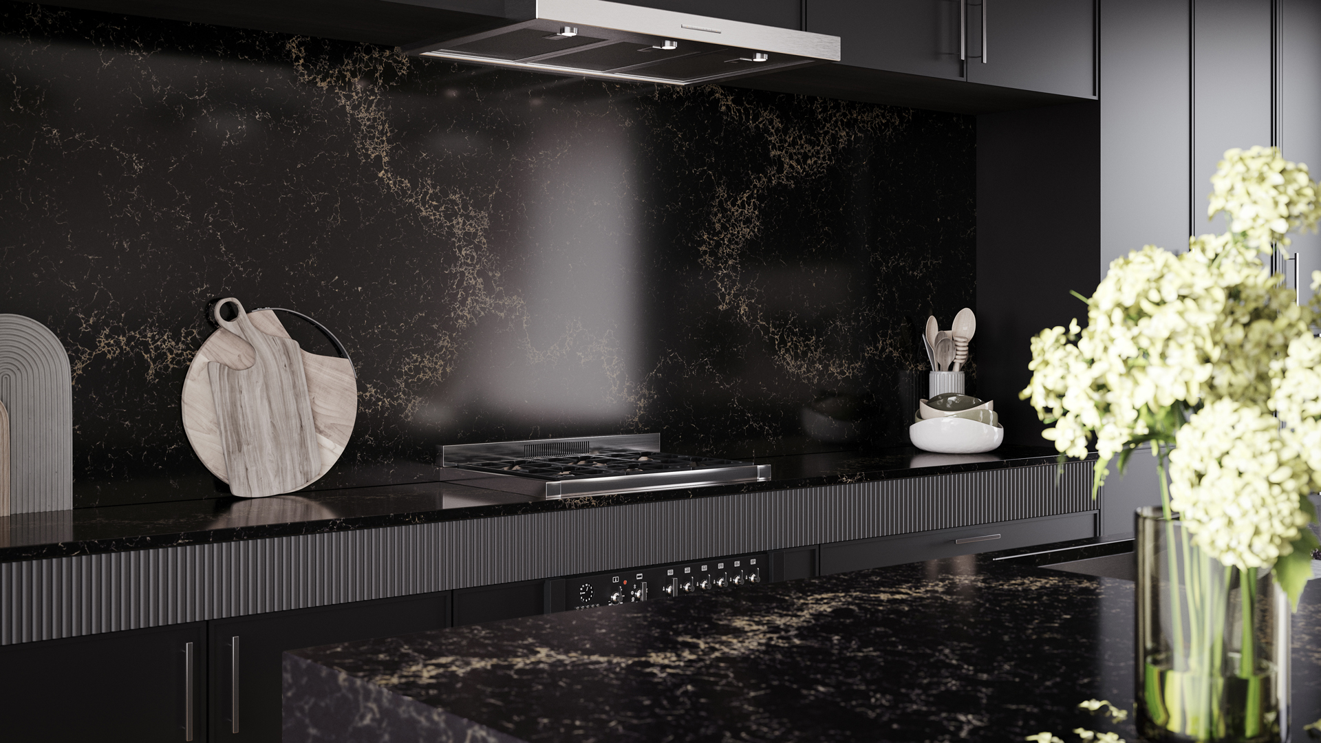 Vanilla Noir Caesarstone Black Quartz Worktop by Caesarstone — image 4