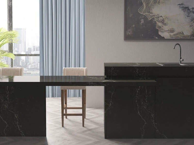 Empire Black Black Quartz Worktop by Cimstone — image 2