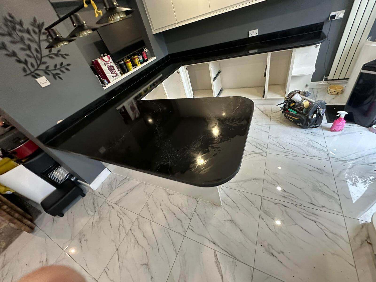 Empire Black Black Quartz Worktop by Cimstone — image 6