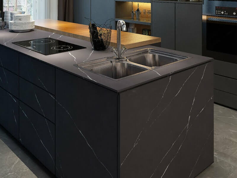 Nero Marquina Black Quartz Worktop by Cimstone — image 2