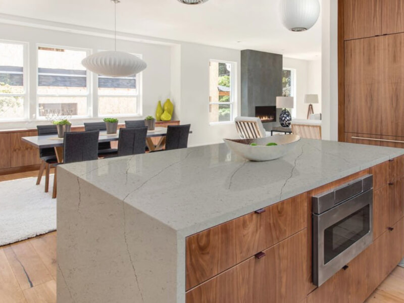Alba Via CQS Brown, White Quartz Worktop by Classic Quartz Stone — image 2