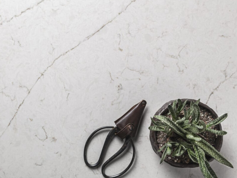 Alba Via CQS Brown, White Quartz Worktop by Classic Quartz Stone