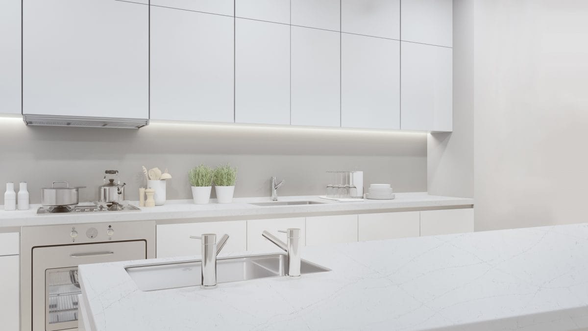 Calacatta Miranda CQS Grey, White Quartz Worktop by Classic Quartz Stone — image 2