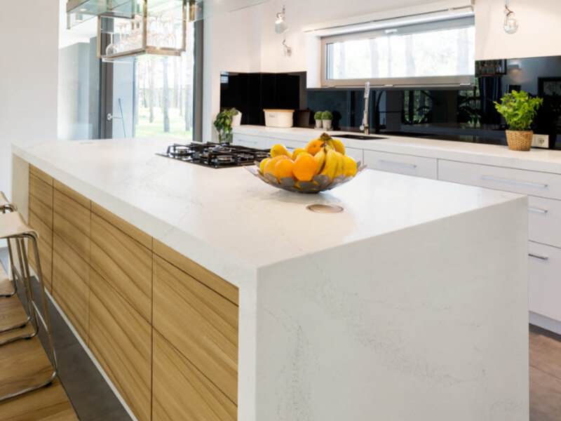 Calacatta Valiente CQS Grey, White Quartz Worktop by Classic Quartz Stone — image 2