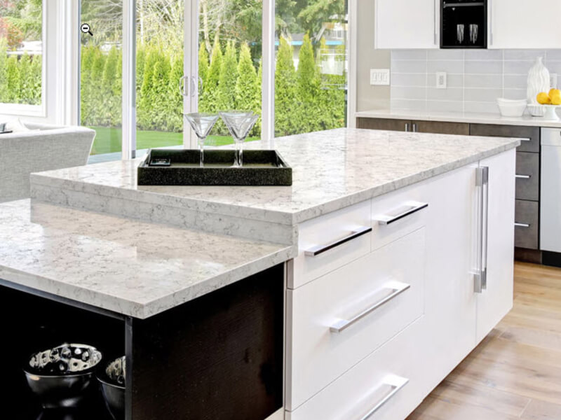 Cloudy CQS White Quartz Worktop by Classic Quartz Stone — image 2