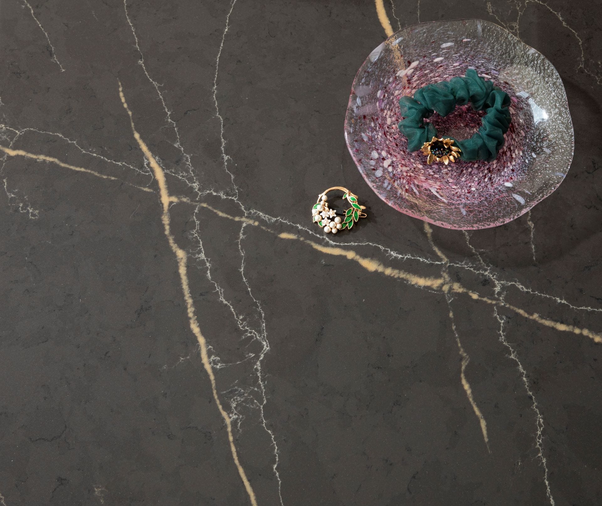 Portoro CQS Black Quartz Worktop by Classic Quartz Stone — image 3