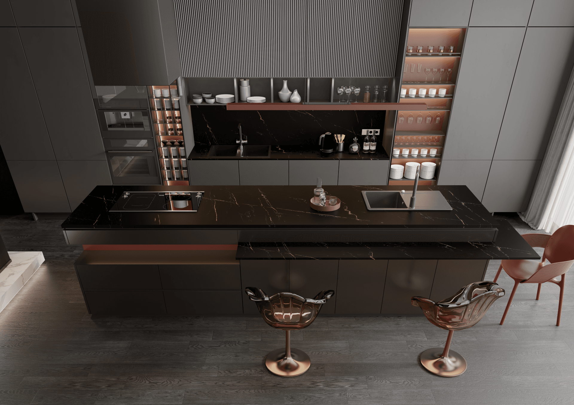 Portoro CQS Black Quartz Worktop by Classic Quartz Stone — image 2