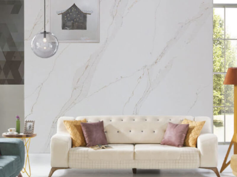 Statuario Gold CQS White Quartz Worktop by Classic Quartz Stone — image 2