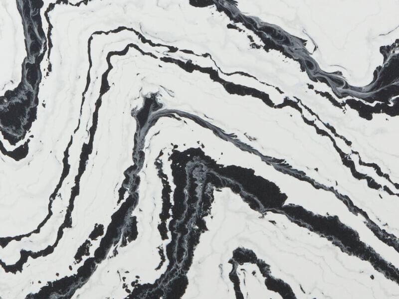 Vivara Blanco CQS Black, White Quartz Worktop by Classic Quartz Stone