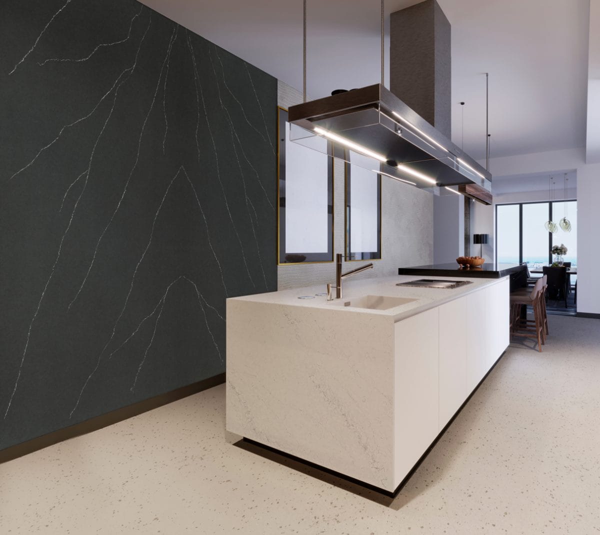 Zenit CQS Grey, White Quartz Worktop by Classic Quartz Stone — image 2
