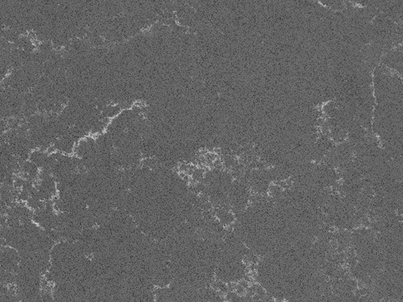 Pietra Grey Grey, White Quartz Worktop by Fugenstone