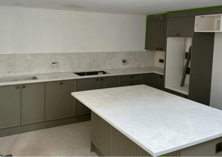 Roma Cream, White Quartz Worktop by Fugenstone — image 3
