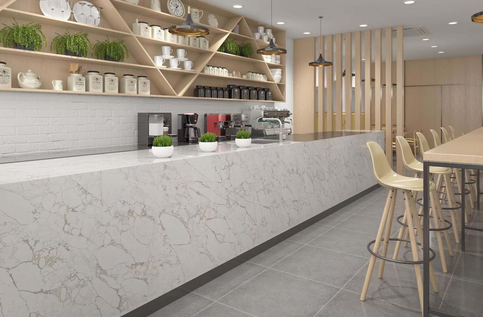 Arabescato Brown HS Quartz Worktop by Horizon Stone — image 2