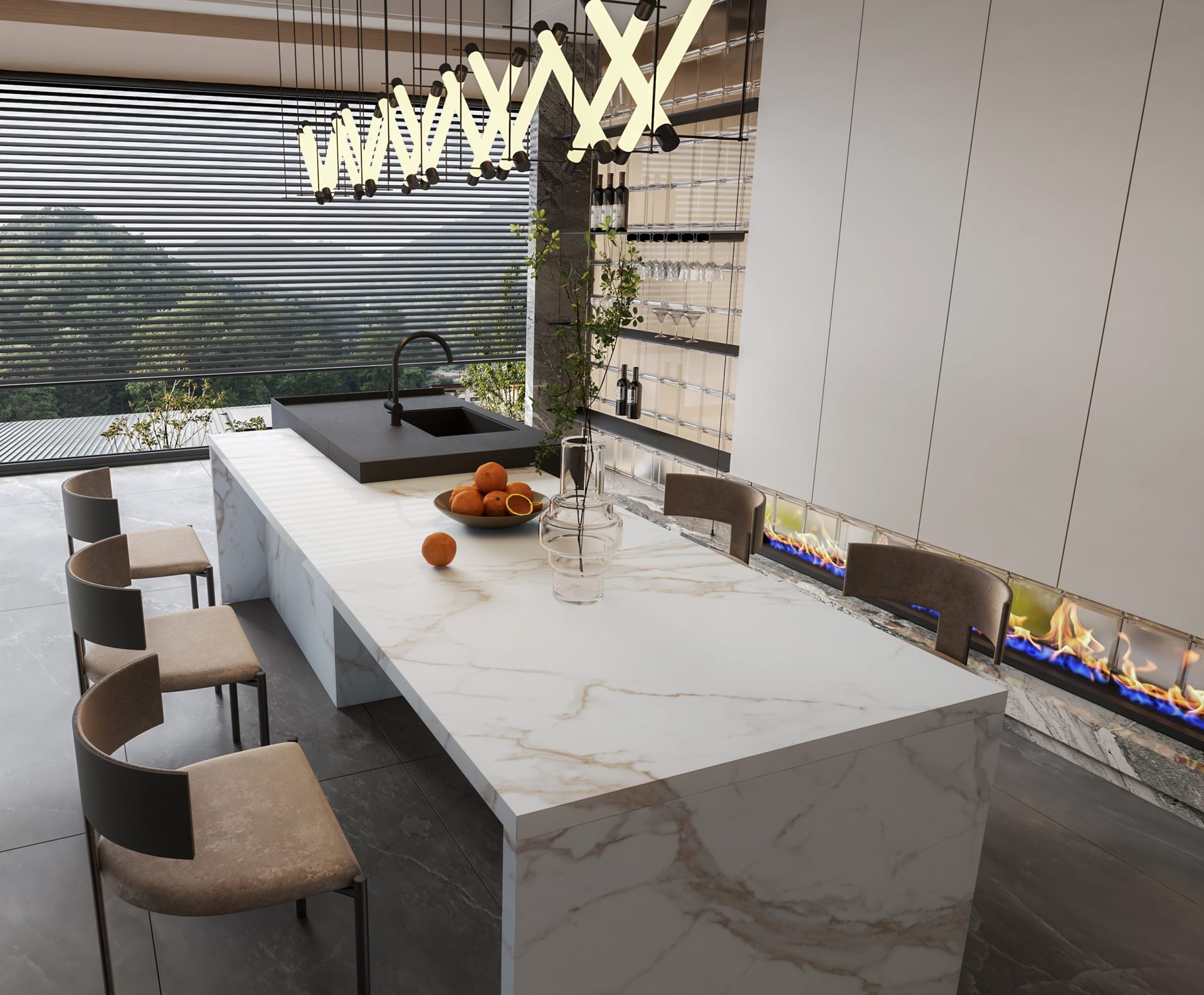 Arabscato HS White Quartz Worktop by Horizon Stone — image 2