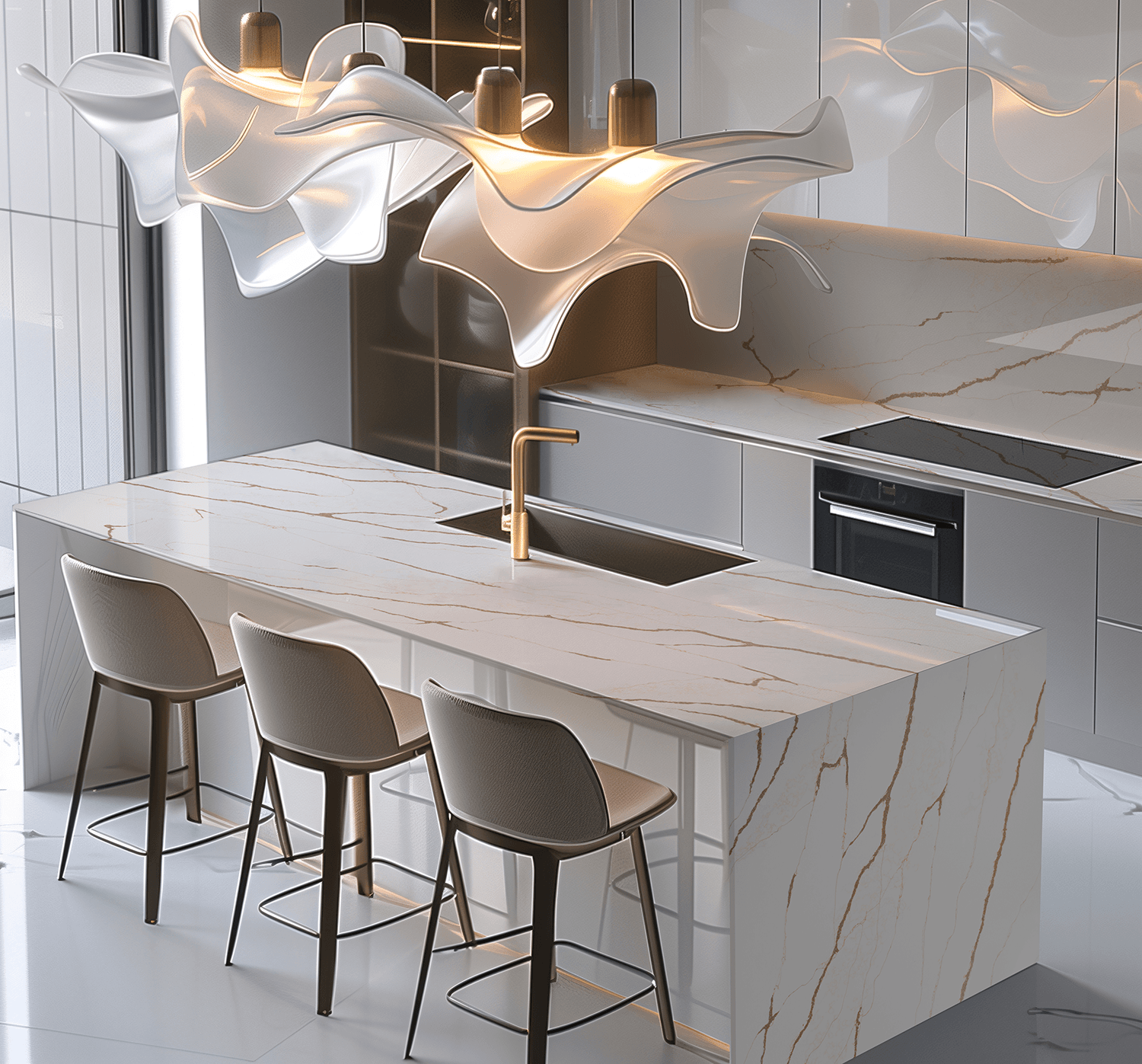 Calacatta Inferno HS Grey Quartz Worktop by Horizon Stone — image 2