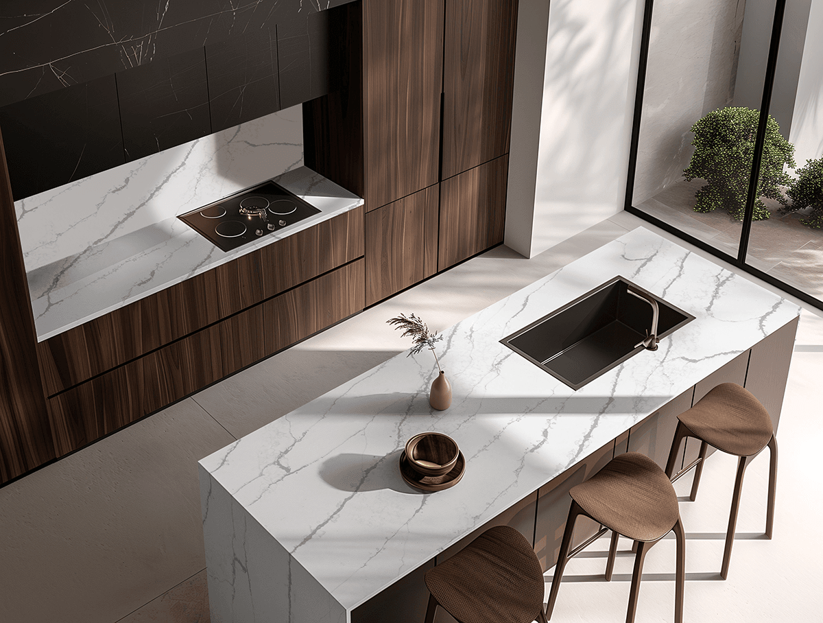 Calacatta Supernova HS Grey Quartz Worktop by Horizon Stone — image 2