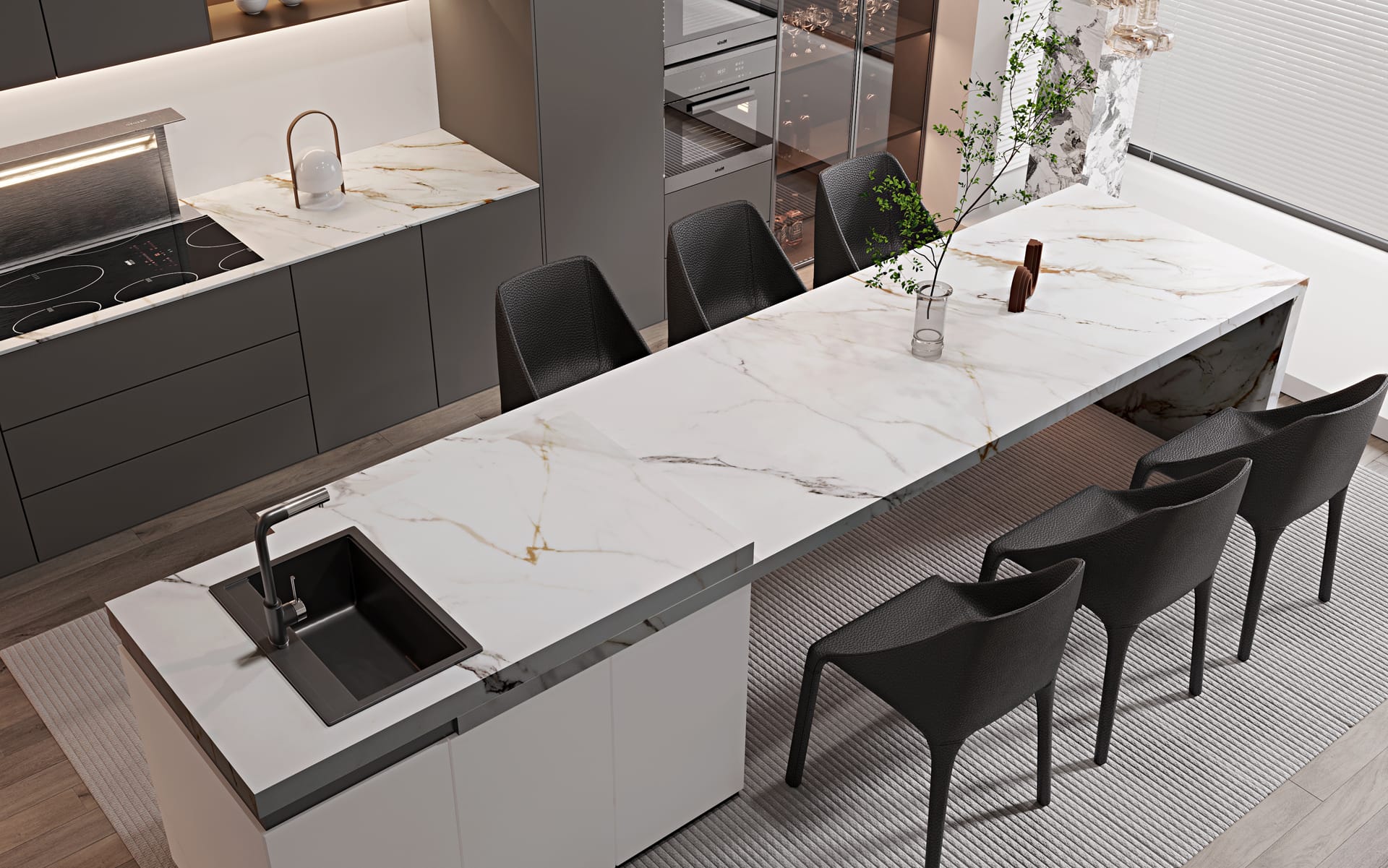 Mountain Gold HS White Quartz Worktop by Horizon Stone — image 2