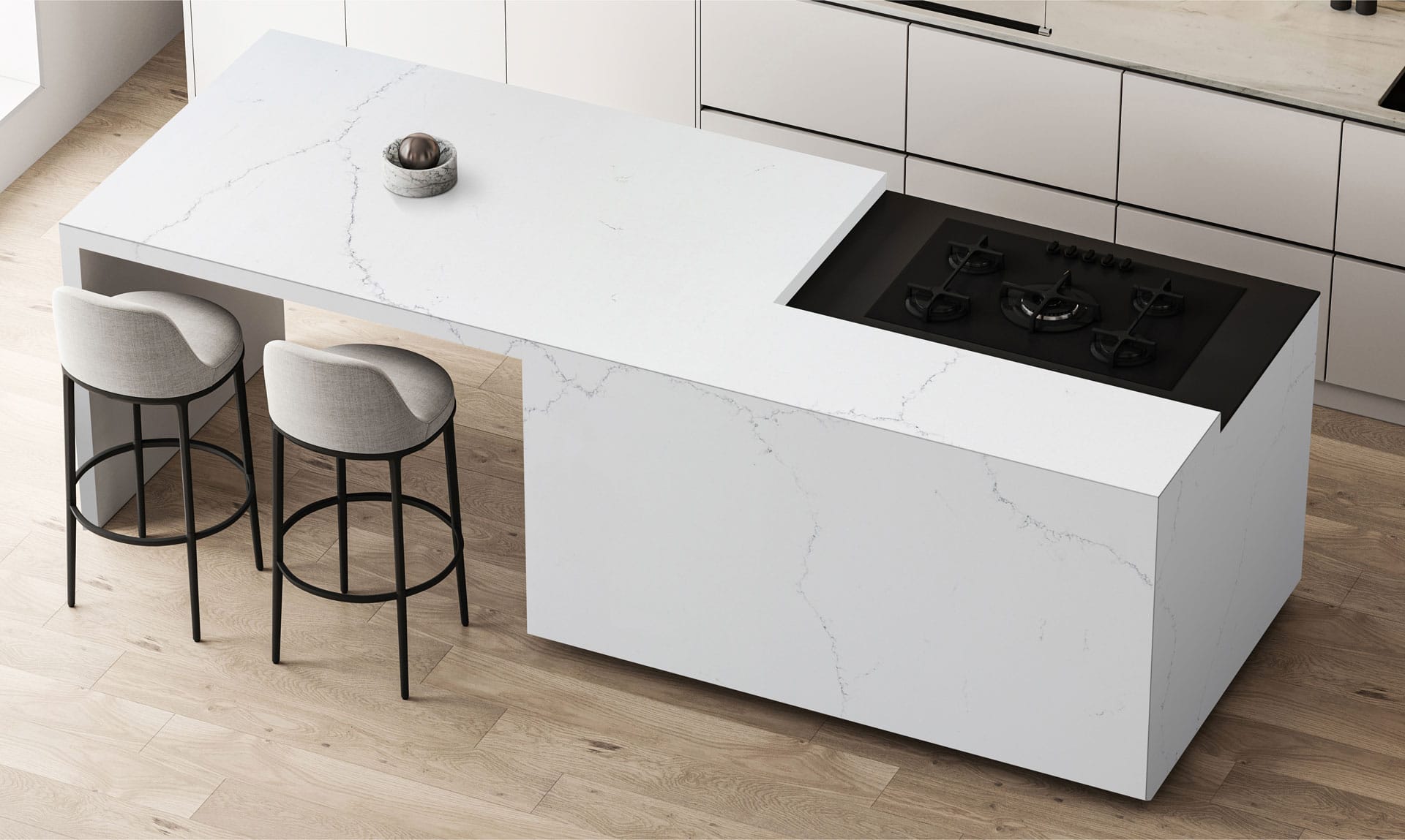 Mystery HS White Quartz Worktop by Horizon Stone — image 2