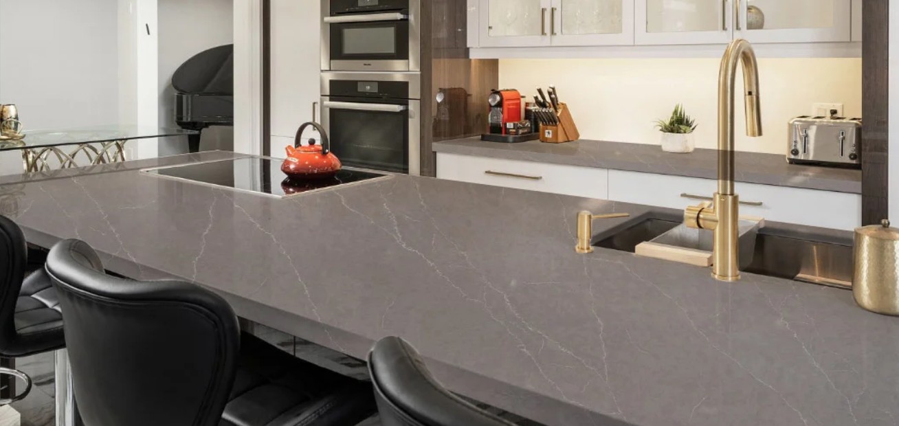 Alaska Grey Grey Quartz Worktop by Modern Quartz Stone — image 3