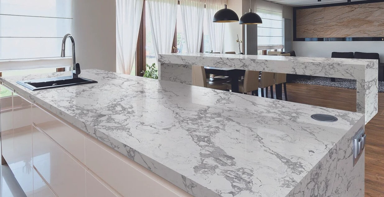 Bianco Eclipse Grey Quartz Worktop by Modern Quartz Stone — image 4