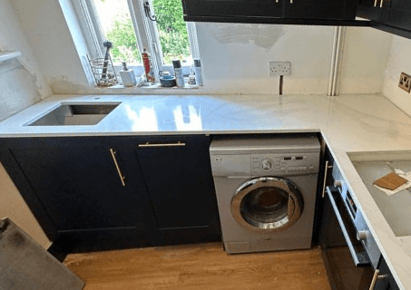 Calacatta Gold Leathered White Quartz Worktop by Modern Quartz Stone — image 3