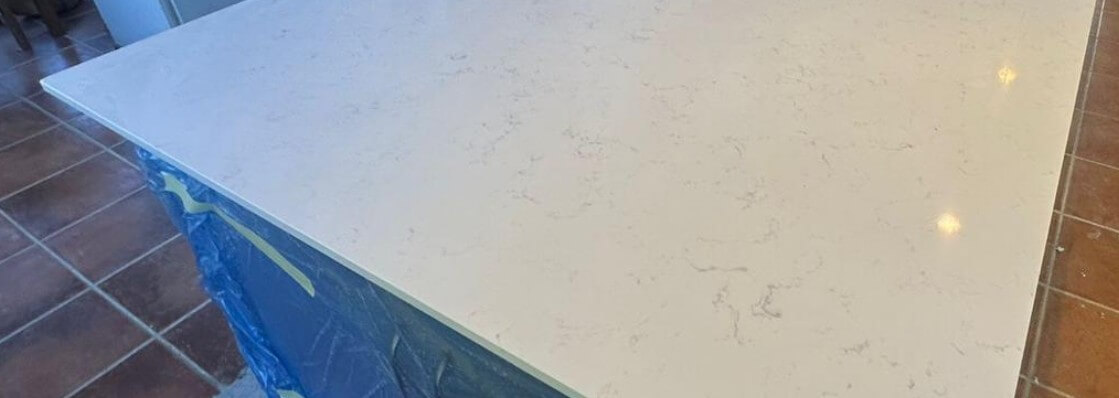 Carrara Marmi White Quartz Worktop by Modern Quartz Stone — image 5