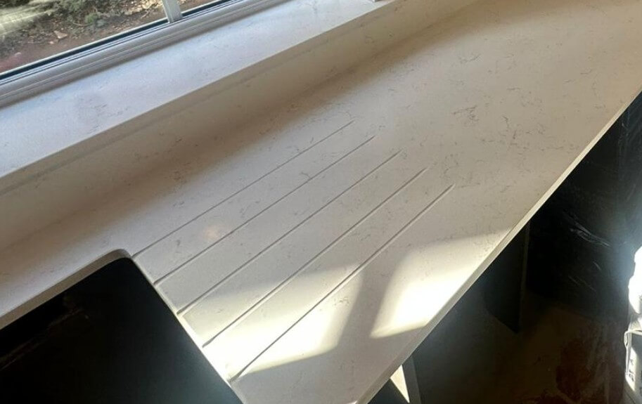 Carrara Marmi White Quartz Worktop by Modern Quartz Stone — image 6