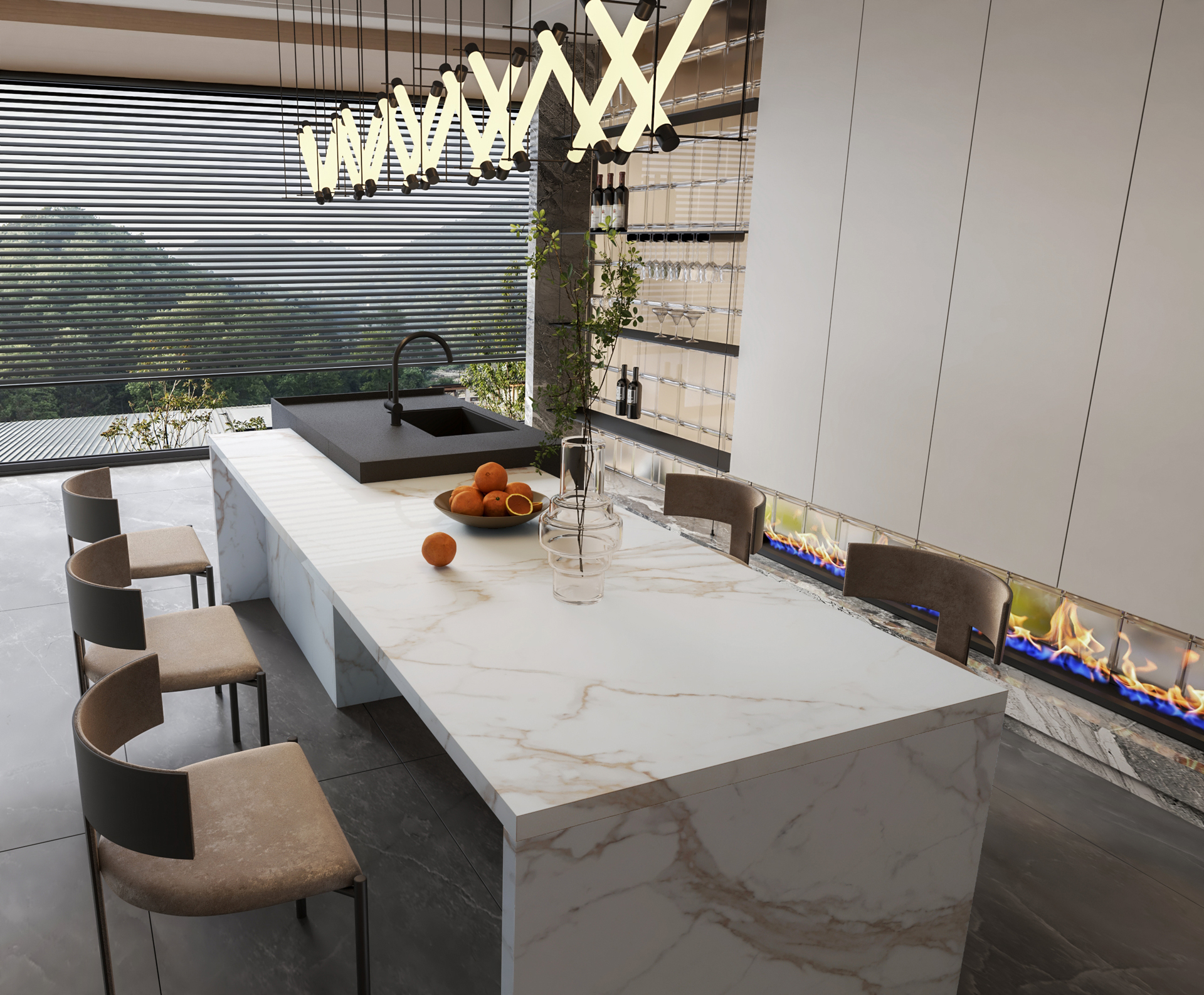 Arabescato Gold White Quartz Worktop by Palmyra Stones — image 2